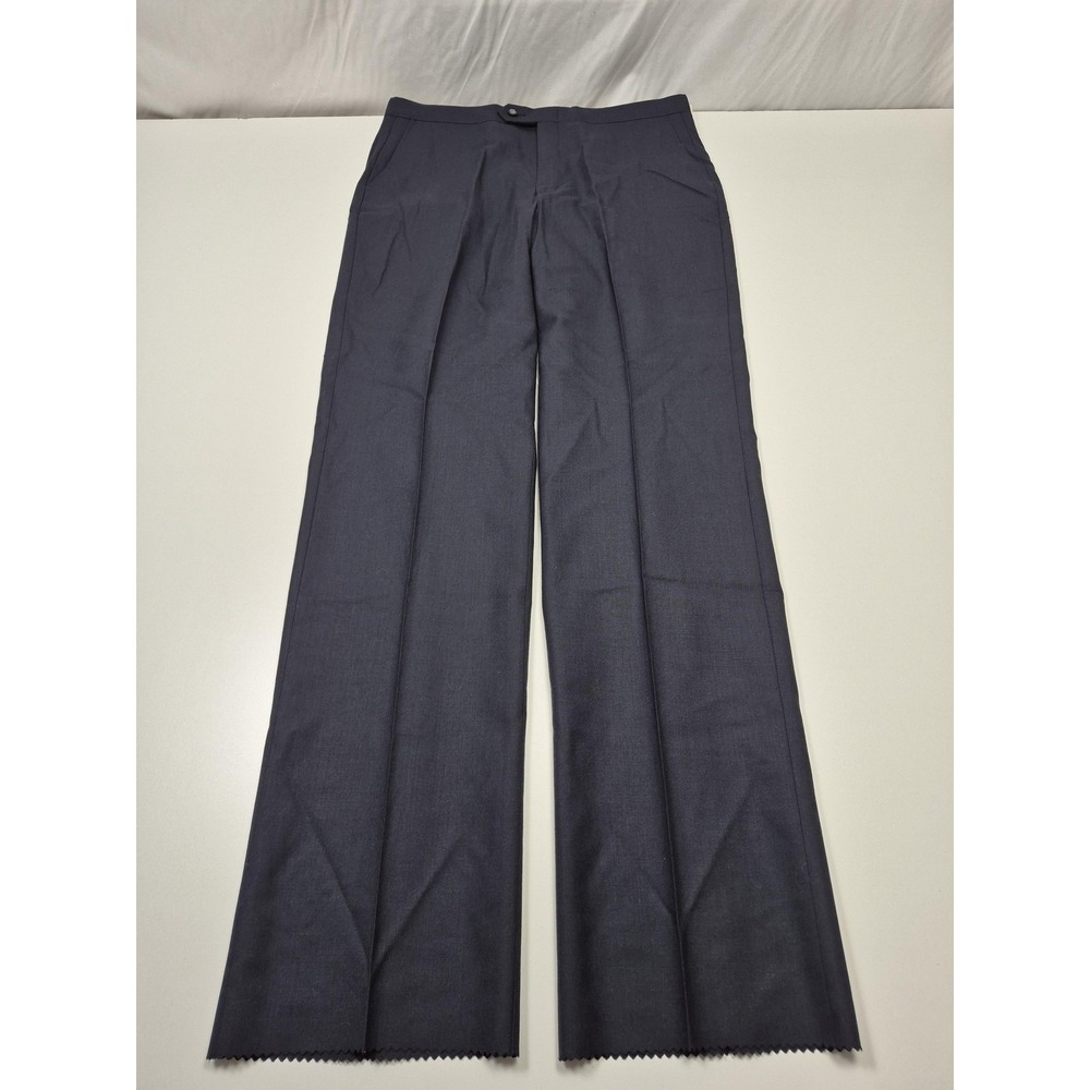 VTG Sansabelt Grant Dress Pants Mens 36x36 Blue Wool Flat Front Unhemmed USA NWT
